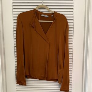 Vince Silk Burnt Orange Blouse